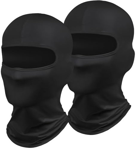 DiULi Balaclava Ski Face Mask, 2Pcs Black Ski Mask UV Protector Scarf for Men/Women Lightweight Neck Warmer Cycling Multi-Purpose Balaclavas for Helmet Motorcycle Cycling Running Racing