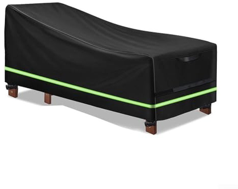 Garten-Sonnenliegen-Abdeckungen, wasserdicht, 420D-Oxford-Gewebe, winddicht, UV-Schutz, mit reflektierenden Streifen, Terrassen-Sonnenliegen-Abdeckungen – 200 x 75 x 70/40 cm