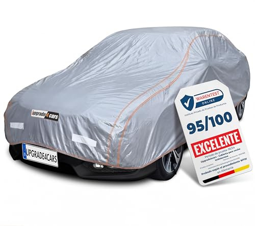 Upgrade4cars Autoabdeckung Vollgarage Version 2026 Pkw S 410x177x120 cm | Auto Abdeckplane Komplett | Schutz vor Schmutz & Wetter | Extra Reflektoren an der Außenseite | Sommer & Winter