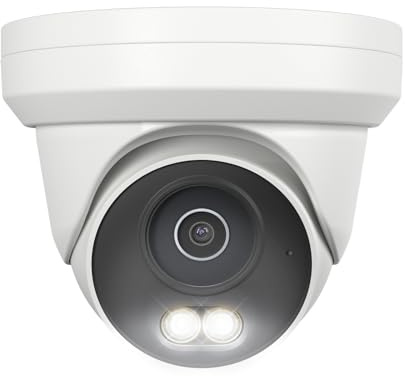 UNILOOK 4K PoE Security Camera, 8MP Turret IP Camera Outdoor Indoor Wired, 100ft Smart Color Night Vision, Human/Vehicle Detection, IP66 Built-in Audio, @20fps, Wide Angle, Metal Housing, NDAA