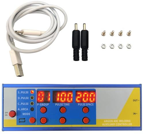 Spot Welder Controller 5V 2A Adjustable Argon Arcs Spot Welder Control Board with Data Cable and Sockets Spots Welding Machine Cold Welding Controller for Attachment