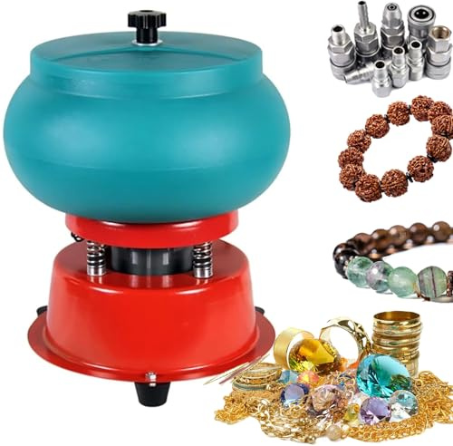 Vibratory Rock Tumbler, 5L Jewelry Vibration Polishing Bucket Burnishing Grinding Drum Machine, Easy to Use for Beginners and Professionals