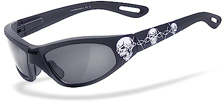 HELLY® - No.1 Bikereyes® | Bikerbrille, Motorradbrille, Motorrad Sonnenbrille | TRIBAL-BRILLE: beschlagfrei, winddicht, bruchsicher | TOP Tragegefühl | black angel (smoke (tribal))