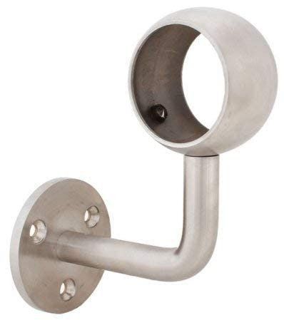 Handrail Holder with 3-Hole Attachment and Ring 42.4 mm V2A Steel