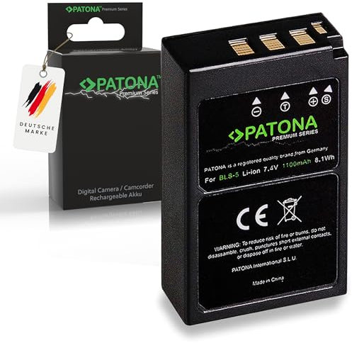PATONA Premium PS-BLS-5 Batterie 1100mAh Compatible avec Olympus E-450 Om-D E-M10 Mark II III S IV Pen E-P3 E-PL1 E-PL2 E-PL3 E-PL5 E-PL6 E-P7 E-PL7 EPL8 EPL10 EPM1 EPM2 E P7 EP7 E-M10IV BLS5