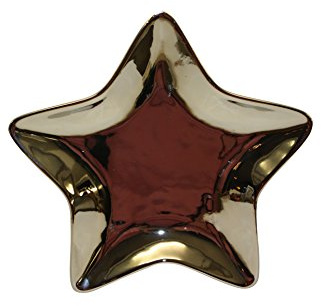 soapland Teller Stern Star - Keramik silberfarben - Weihnachtsteller Ø 21cm