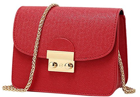 West See Kleine Damentasche Umhängetasche Citytasche Schultertasche Handtasche, Farbenwahl (Rot)