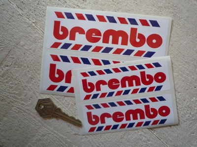 Brembo Calcomanías oblongas con cuerda de Brembo en el extranjero limitado, 5.7 x 1.9 pulgadas (145 x 47 mm), juego de 2