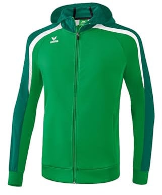 ERIMA Herren Jacke Liga 2.0 Trainingsjacke mit Kapuze, smaragd/evergreen/weiß, M, 1071843
