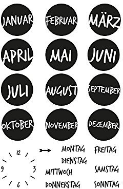 Stempel Clear von EFCO, Kalender 1, A7 / 74 x 105 mm, 21 - teilig, transparent