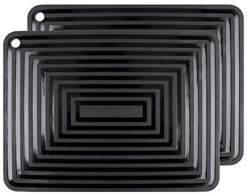 2 Pack Large Silicone Trivet Mats/Hot Pads,Pot Holder,9x12 Non Slip Flexible Durable Heat Resistant Pot Coaster Kitchen Table Countertop Mats (Black)