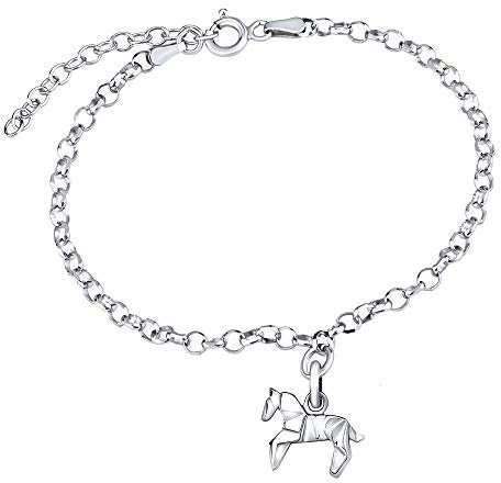 SILVEGO Damen Armband aus 925 Sterling Silber Origami Pferd