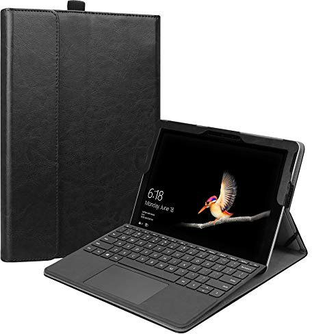 Fintie Hülle für Microsoft Surface Go 4/3/ 2/1 (2023 2021 2020 2018) 10 Zoll Tablet, Multi-Sichtwinkel Schutzhülle, Type Cover Kompatibel, Schwarz