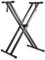 Hamzer Heavy Duty, Double-X Piano Keyboard Stand - Height Adjustable & Portable Brace w/ Non Slip Caps & Durable Locking Straps, Black
