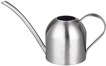 IMEEA 450ml Gießkannen,Gebürsteter Giesskanne Edelstahl Blumengießkannen Bewässerung für Zimmerpflanzen Bonsai für Balkon Garten Büro Wohnzimmer(Silber)