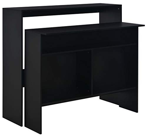 vidaXL Bar Table, Black, Engineered Wood, 130 x 40 x 120 cm (L x W x H), Timeless Design, Space Saving
