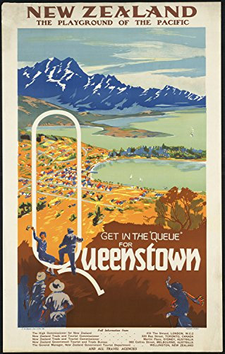 Queenstown Neuseeland Reise-Poster Queenstown Drucke Queenstown Poster Neuseeland Poster Neuseeland Drucke Neuseeland Wand-Kunst (21x30cm (A4))