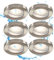 Trango 6er Set 6729IP65-062M6KSD IP65 LED Einbaustrahler aus Edelstahl gebürstet incl. 6x 6000K Tageslicht Weiß (kaltweiß) dimmbar Ultra Flach LED Modul für Bad, Dusche, Deckenstrahler, Deckenlampe