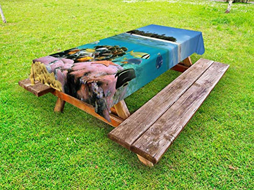 ABAKUHAUS Centroamérica Funda Nórdica, Vista bajo el Agua, de Tela 100% Poliéster con Estampado Digital, 145 cm x 210 cm, Multicolor