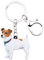 Weveni Porte-clés en acrylique Jack Russell en forme de chien pour femme fille sac à main voiture portefeuille