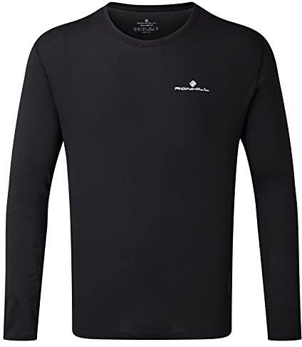 Ronhill Men's Core L/S Tee T Shirt, Black/Bright White, S UK