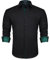 HISDERN Men's Inner Contrast Shirt Casual Formal Classic Button Down Dress Shirts Long Sleeve Paisley Collar Regular Fit
