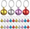 Molain 24 Stück Katzenglocken mit Schlüsselring Hundehalsbandglocken Trainings Glöckchen Halsband Anhänger Haustierzubehör Festival Party DIY kleine Glocken (gemischte Farbe)