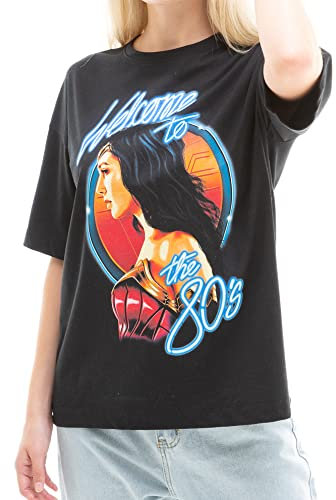Cotton Soul Wonder Woman 80S Damen Oversize T-Shirt schwarz, Schwarz , M