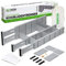 Ecowize Schubladentrenner (43-56 cm) - Bambus Schubladen Organizer, gefedert - Schubladentrenner Küche, Schlafzimmer, Badezimmer, Schlafzimmer, Schreib- und Basteltisch (Grau)