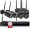 REIGY 3MP WIFI CCTV Camera System with Floodlight and 1TB Hard Drive, Outdoor Security Cameras Set 8CH NVR+4x 1296P IP Cam(2 PT) With 2-Way Audio,Remote View, Color Night Vision,Motion Detection Black