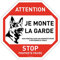 AUA SIGNALETIQUE - Panneau De Signalisation Circulaire en PVC 1.5 mm (Ø 240 mm, Attention Chien - Stop Propriété)