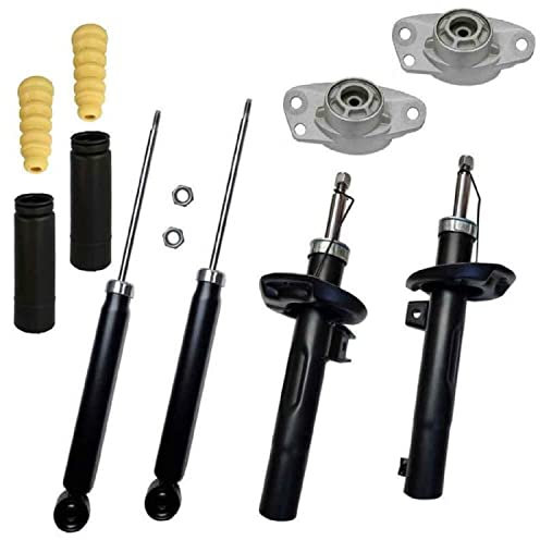 KDS Premium Stoßdämpfer Set Domlager Puffer vorne hinten passend für kompatibel mit Golf 5 Passat Eos Scirocco Touran A3 Leon Toledo Altea Skoda Octavia