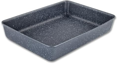 Scoville Expert Neverstick+ - Bandeja para asar de 35 cm, antiadherente, bandeja profunda para horno para asar carnes y verduras, apta para lavavajillas, sin PFOA, aluminio de calibre grueso, gris