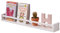 TREOAKWIS Bücherregal Kinder Eiche, 80cm Wandregal Kinderzimmer Weiß MassivHolz Schweberegal Bücherregal Kinder Wand für Zeitschrift Kinderzimmer