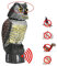 Eulen Attrappe, taubenabwehr Balkon Eule, Vogelscheuche Eule mit wackelkopf und ton, Vogelschreck Wetterfest Gartenfiguren deko