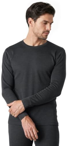 LAPASA Herren 100% Merinowolle Thermo Unterhemd, Premium Merino Wolle Unterwäsche Oberteile Langarmshirt (M29 Warm/M67 Extra warm)