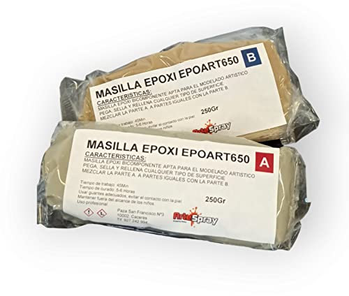 Masilla Epoxi Epoart 650 500gr (250gr A + 250gr B)