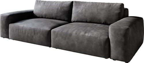 DELIFE Big-Couch Lanzo L Lederimitat Vintage Anthrazit 260x110 cm
