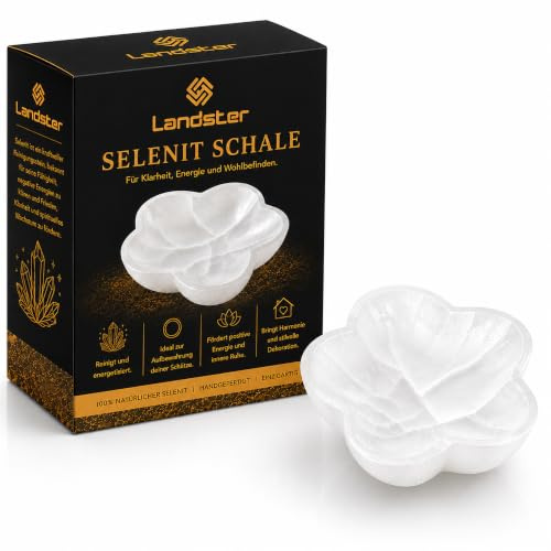 LANDSTER Selenite Schale Schüssel Schmuckschale Selenite Ladeschale Kristall Dekoschale Heilung Edelstein Reinigung Schale Heilende Kristalle spirituelle Energie Dekoration home decor (Stern)