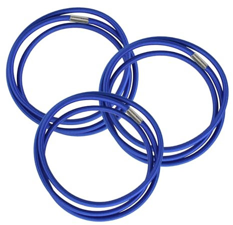 3 Pack Trash Can Bands Garbage Bag Elastic Bands Durable Rubber Band Fit 30-64 Gallon Garbage Cans Elastic Rubber Bands for Garbage Bag, Waste Bins, Litter Box (Blue,Medium)