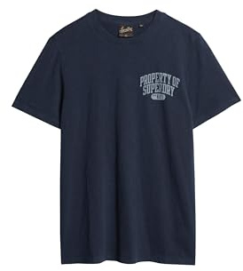 Superdry Herren Athletic College T-Shirt mit Grafik Finster Marineblau Strukturiert L