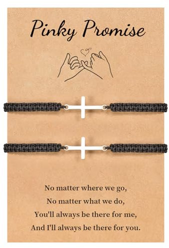 VU100 Partnerarmbänd Kreuz Armband Pärchen Armband Geschenk für Paar Armbänder Kabbalah Glücksarmband Verstellbares Armband Weihnachten Geburtstag Geschenk für Freund Freundin Ehemann Frau Familie