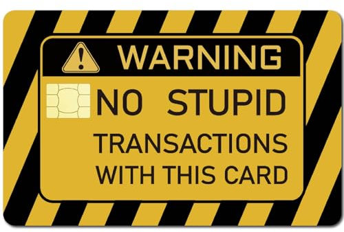 CREATCABIN Warnaufkleber Für Debit-Und Kreditkarten,Personalisierte Schutzaufkleber Für Bankkarten,Abnehmbare Hülle,Wasserfest,Blasenfrei,Schmal,Für EBT-Transportschlüsselkarte,186x137mm
