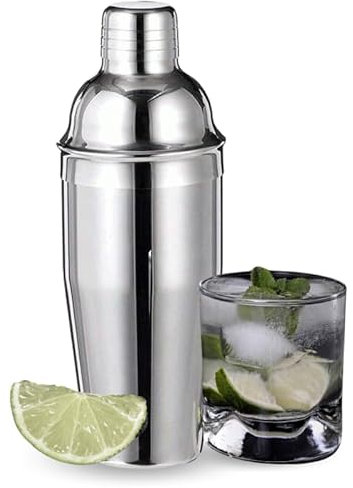 CHEFZOCO Coctelera Acero, Shaker de acero inoxidable, Mezclador de cócteles, Batidora de cócteles, Coctelera metálica, Shaker de bar, Mezcladora de bebidas, Coctelera profesional, 550 ml