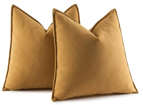 MIULEE 2er Kissenbezug 45x45 Kurkuma Chenille Kissenbezüge Kissenhülle Sofakissen dekokissen zierkissen Elegantes Design für Couch Sofa Wohnzimmer