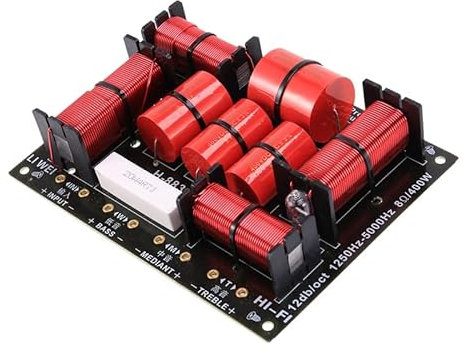 Fegtrtyoa 400W 3 Wege Frequenzweiche Teiler HiFi HochtöNer TieftöNer Lautsprecher Frequenzweiche 1250H/5000HZ mit Hochtonschutz