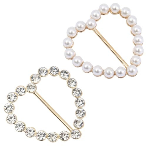 JEYORZY 2 pcs clips de bufanda, clips de corbata de camiseta, para camiseta ropa esquina anudada botón bufanda anillo clip, moda redondo metal círculo dama camiseta clips