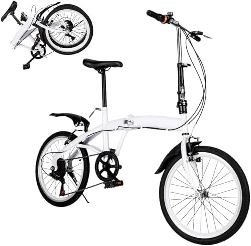 QXIWAOE 20 Zoll Klapprad 6 Gang Klapprad Erwachsene City Klapprad, Outdoor Klapprad, für Erwachsene & Kinder, Aluminium