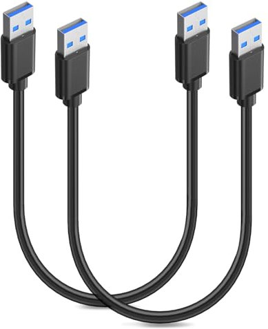 2 PCS Cable USB 3.0 Tipo A Macho a Tipo A de 0,5 m, Transferencia Rápida de Datos a 5Gbps para Ordenadores, Portátiles y Dispositivos USB, Cable Duradero y Compatible con múltiples Dispositivos