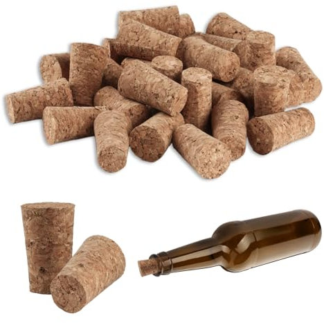 30 Pcs Corks, Wine Corks, Wine Bottle Corks for Craft, Natural Cork Stopper, Soft Tapered Wood Corks Plugs, Wine Bottle Stoppers, Replacement Corks for Wine Bottles Beer Liquor Bottles Corks